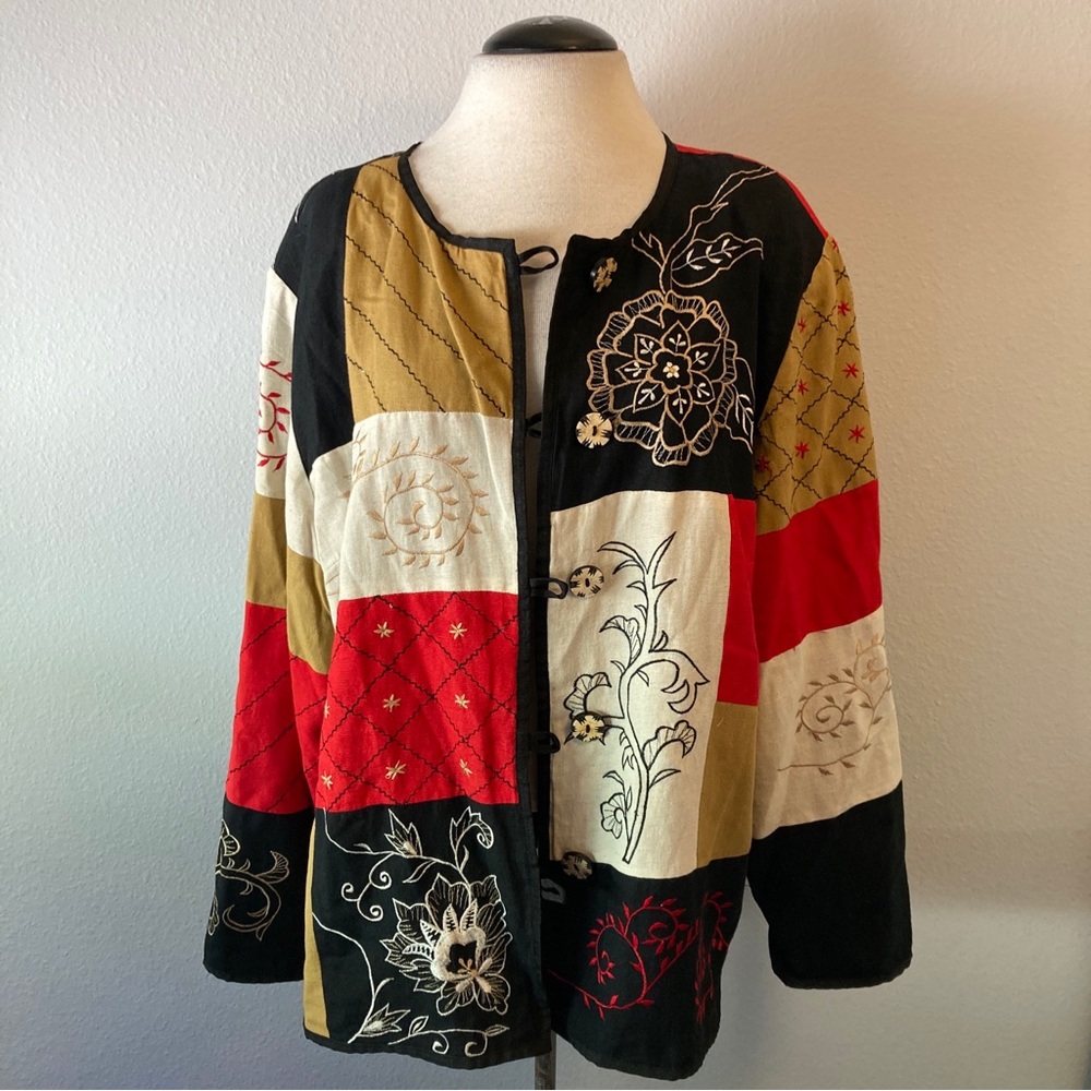 Allure Patchwork Embroidered Lined Jacket 1x - image 6